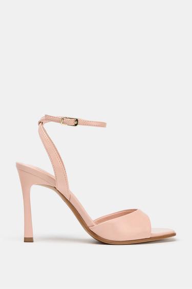 PATENT-FINISH HIGH-HEEL SANDALS - Pink by Zara