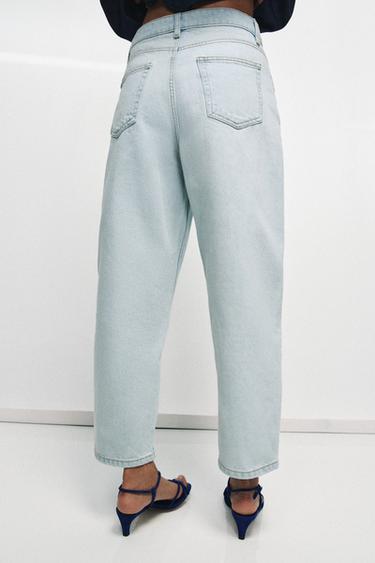 ZW COLLECTION TAPERED MID-WAIST JEANS - Light blue by Zara