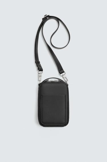 TEXTURED VERTICAL CROSSBODY BAG - Black by Zara