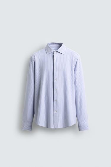 REGULAR FIT SHIRT - Blue/White by Zara