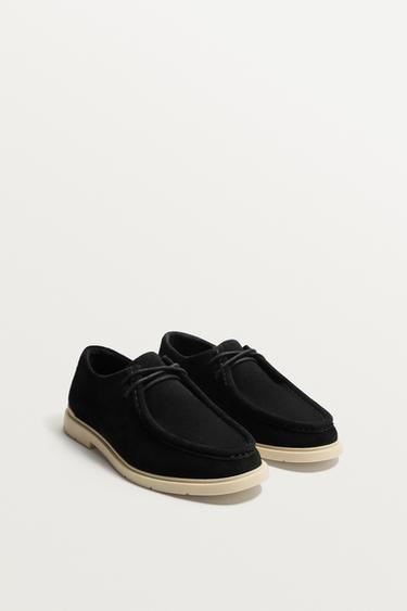CASUAL LEATHER SHOES - Black by Zara