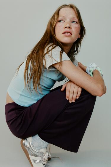 WIDE-LEG GYM TROUSERS - Aubergine by Zara