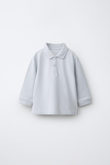 PLAIN PIQUÉ POLO SHIRT - Light blue by Zara