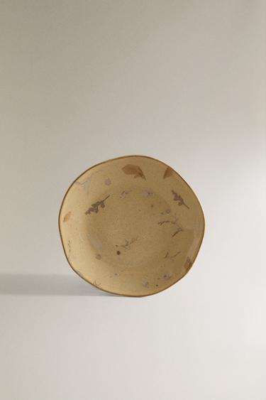 STONEWARE SIDE PLATE WITH DESIGNS - Beige by Zara - Image 0