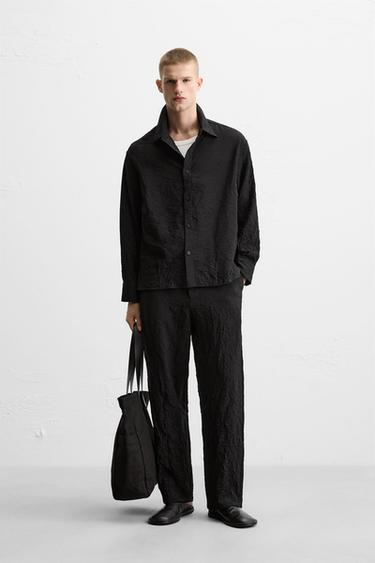 CREASED-EFFECT SHIRT - Black by Zara - Image 0