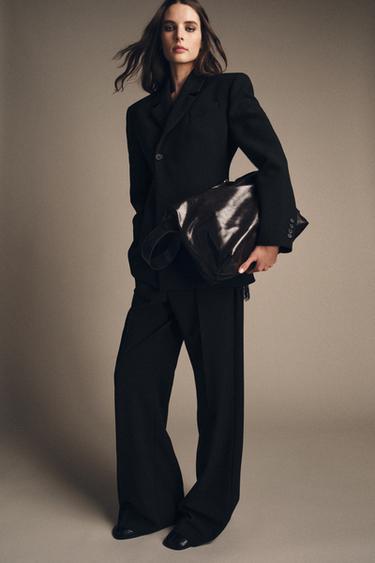 ZW COLLECTION TAILORED BUTTON BLAZER - Black by Zara