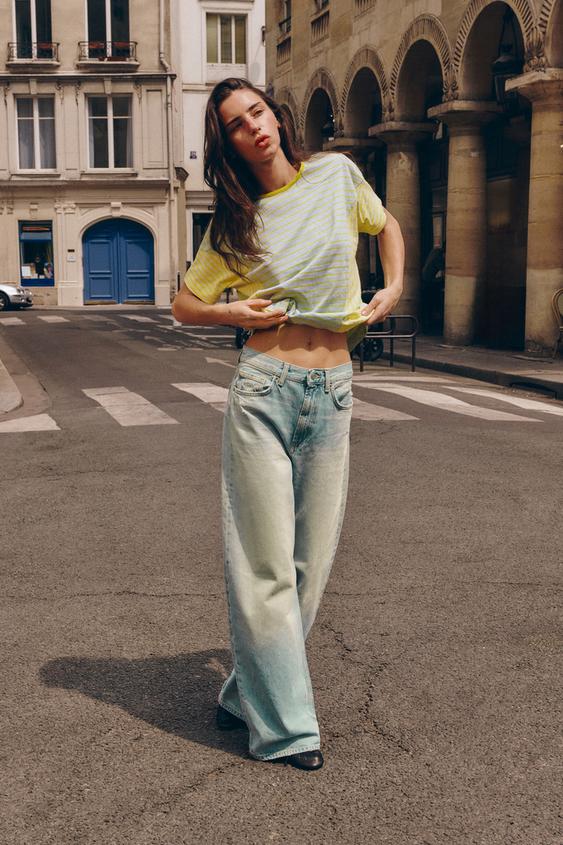 TRF EXTRA WIDE-LEG HIGH-WAIST JEANS - Light blue by Zara - Image 0