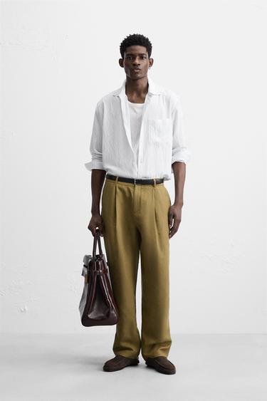 STRIPED VISCOSE BLEND SHIRT - White by Zara - Image 0