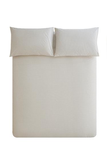COTTON CHECK DUVET COVER - Ecru by Zara