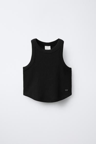 RIBBED SWIM T-SHIRT - Black by Zara