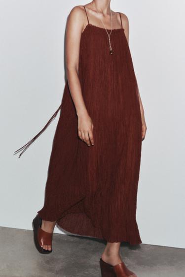 ZW COLLECTION LONG RAMIE DRESS - Brown by Zara