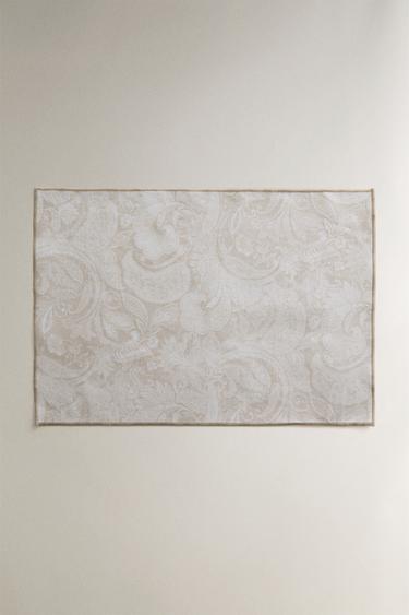 PAISLEY PRINT RESIN-COATED PLACEMAT - Light beige by Zara