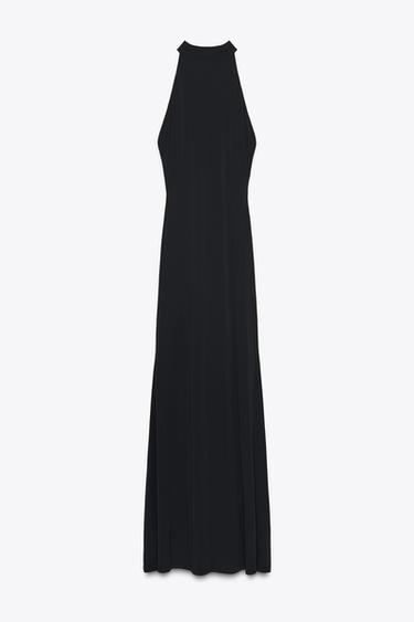 HALTER OPEN BACK MAXI DRESS - Black by Zara