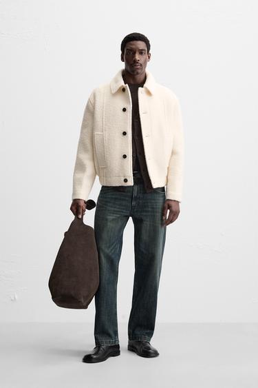 WOOL BLEND BOUCLÉ JACKET - Ecru by Zara - Image 0