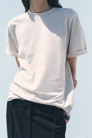SHORT SLEEVE T-SHIRT - Sand by Zara