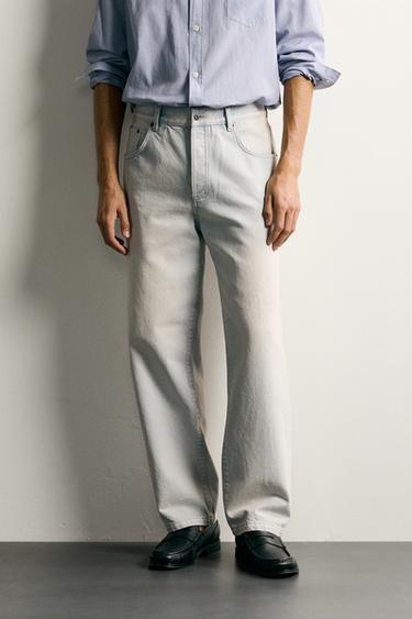 CROPPED BAGGY FIT JEANS - Light blue by Zara