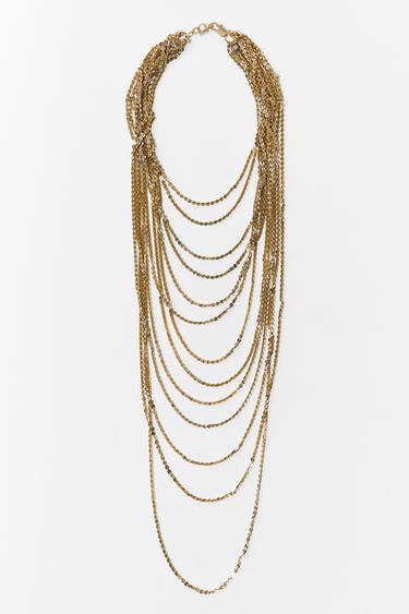 MULTI-CHAIN NECKLACE - Golden by Zara