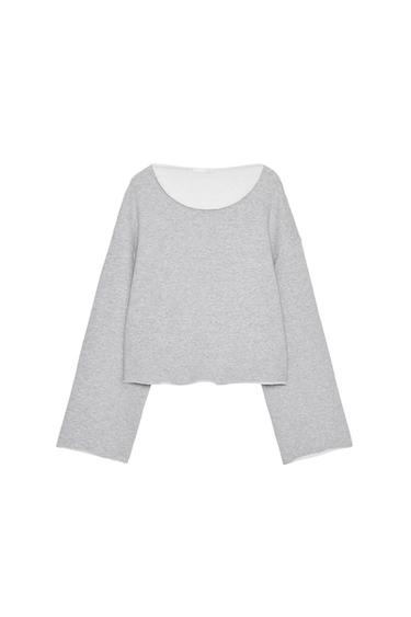 BOAT NECK SWEATSHIRT - Grey marl by Zara