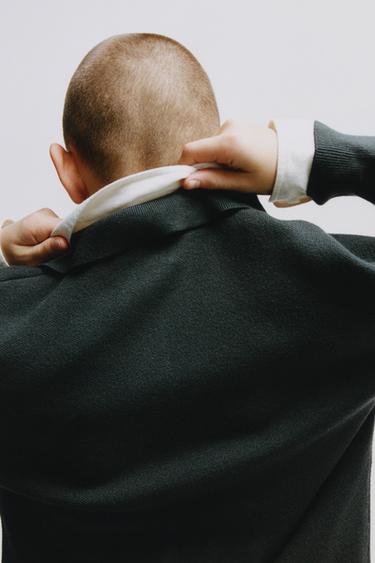 BASIC KNIT POLO SHIRT - Grey green by Zara