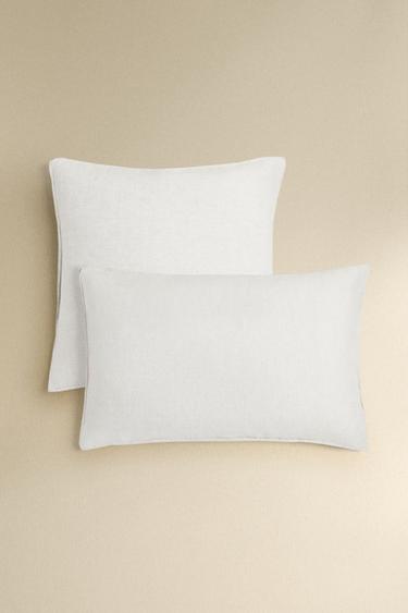 WASHED LINEN PILLOWCASE (160 GxM²) - White by Zara