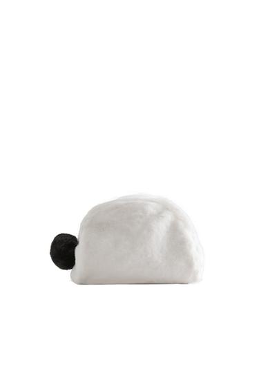 FAUX FUR PANDA WASH BAG - White by Zara
