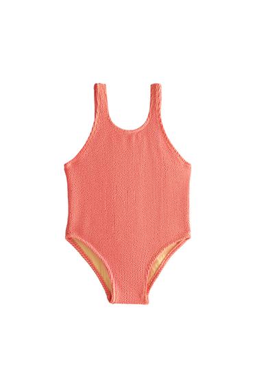 KIDS’ TEXTURED BEACH SWIMSUIT - Coral by Zara