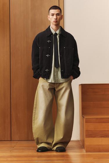 CORDUROY JACKET WITH FIREMAN CLASPS - Black by Zara