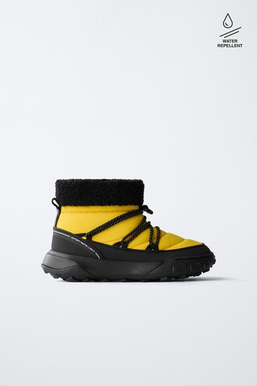 QUILTED WATER-REPELLENT SNOW BOOTS - Yellow by Zara