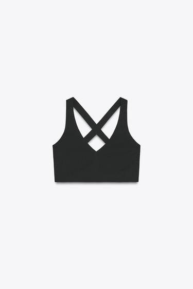 SEAMLESS POLYAMIDE TOP - Black by Zara