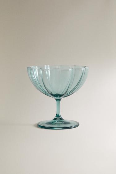 WAVY GLASS ICE-CREAM CUP - Blue by Zara