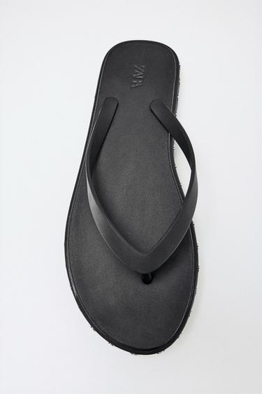 FLAT SANDALS WITH STUDS - Black by Zara