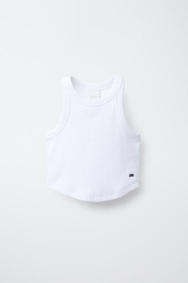 RIBBED SWIM T-SHIRT - White by Zara