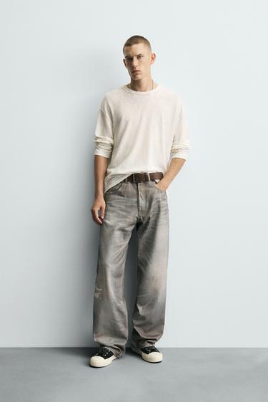 PRINTED BAGGY FIT JEANS - Blue by Zara - Image 0