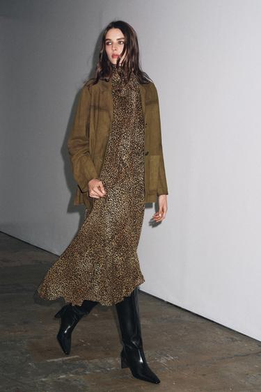 OVERSIZE 100% SUEDE LEATHER BLAZER ZW COLLECTION LIMITED EDITION - Light khaki by Zara