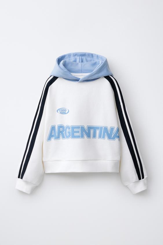 ARGENTINA PRINT HOODIE - Oyster-white by Zara - Image 0