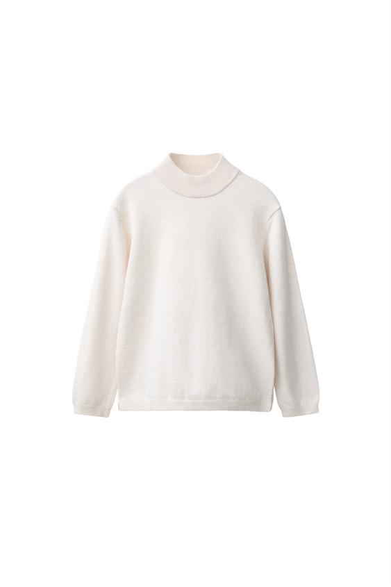 HIGH NECK KNIT JUMPER - Ecru by Zara - Image 0