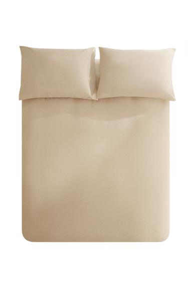 TEXTURED COTTON DUVET COVER - Beige by Zara