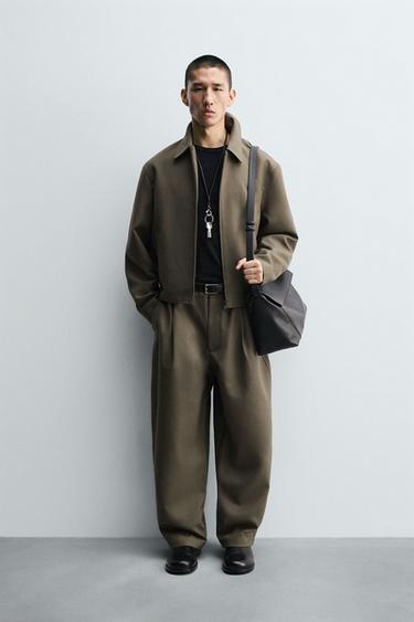 RELAXED FIT WOOL BLEND SET - ORANGE-GREEN by Zara