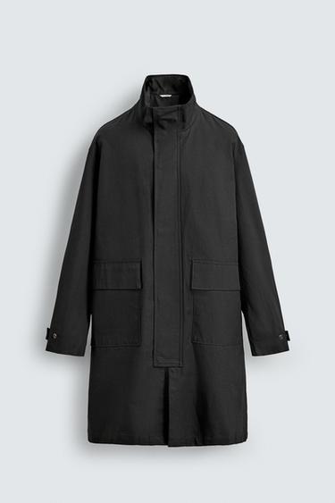 WAXED FINISH TRENCH COAT - Dark grey by Zara