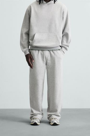 BASIC WIDE-LEG JOGGERS - Grey marl by Zara