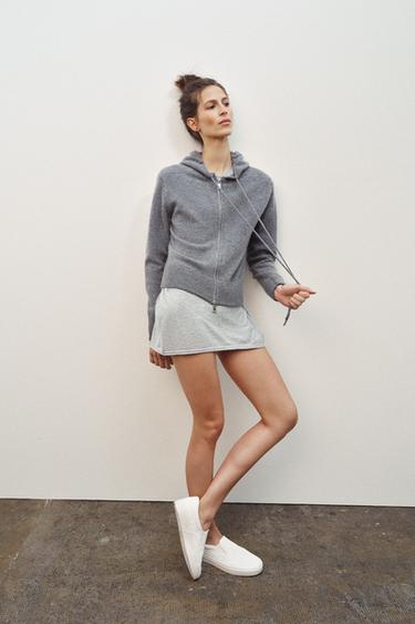 100% WOOL HOODED JACKET - Grey by Zara - Image 0