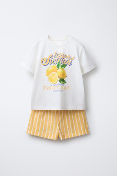 6-14 YEARS/ STRIPED LEMON PYJAMAS - Orange by Zara - Image 0
