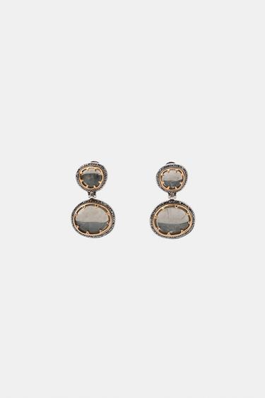 BEJEWELLED SHIMMER EARRINGS - Gold / Silver by Zara