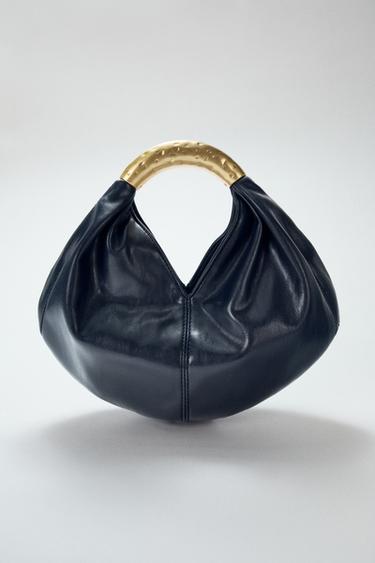 METAL HANDLE HANDBAG - Navy Blue by Zara