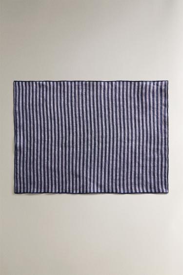 STRIPED LINEN PLACEMAT - Blue by Zara - Image 0
