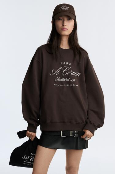 50TH ANNIVERSARY EMBROIDERED CREW NECK SWEATSHIRT - Brown by Zara