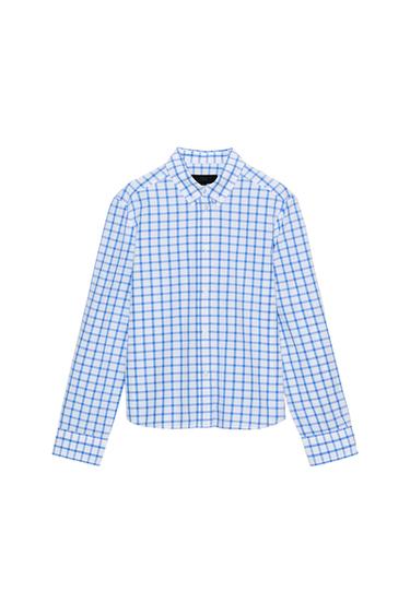 CHECK POPLIN SHIRT - Bluish by Zara