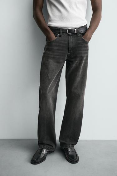 RELAXED FIT JEANS - Green by Zara