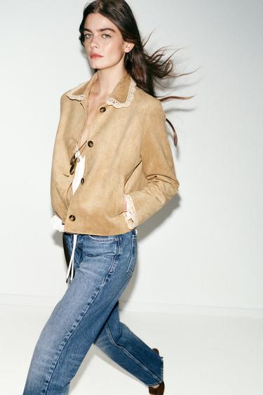 FAUX SUEDE JACKET - Beige by Zara