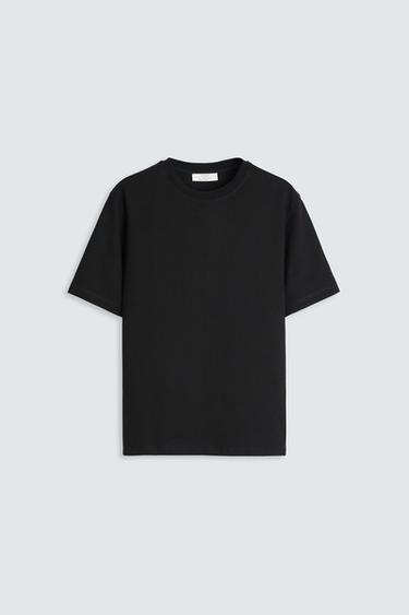 HEAVYWEIGHT SHORT SLEEVE T-SHIRT - Black by Zara